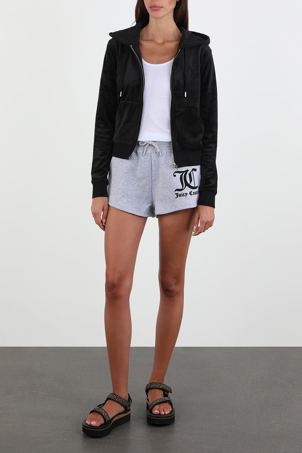 Black Classic Velour Hoodie